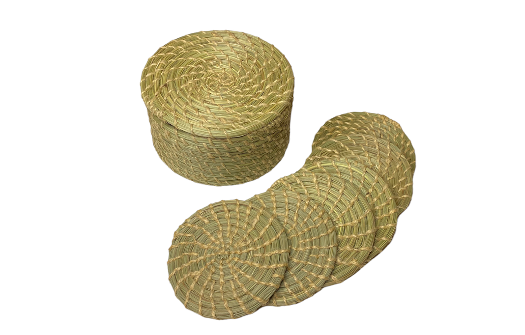 Set 6 Posavasos fibra vegetal 8 cm-0