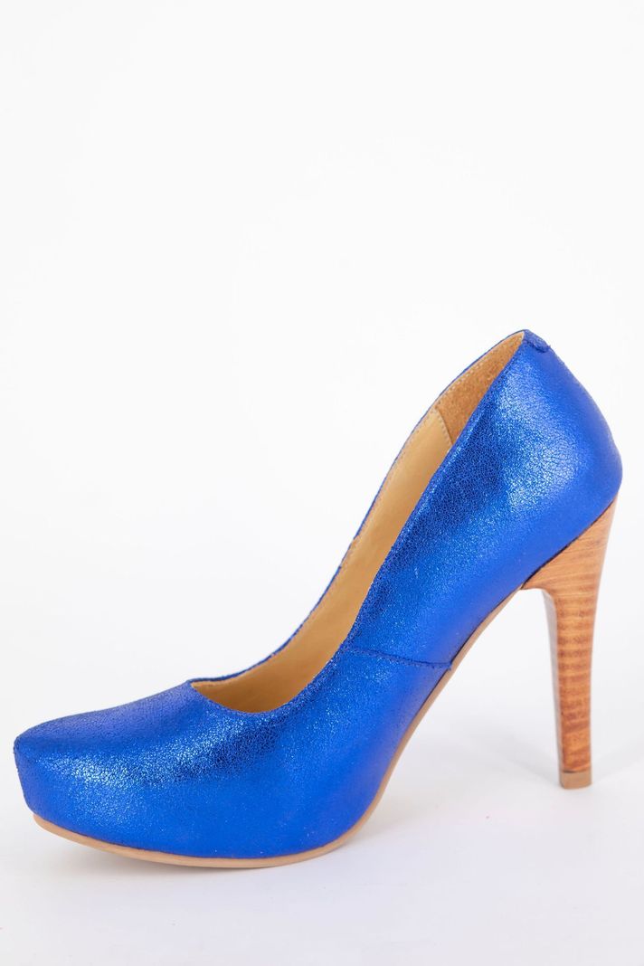 Stiletto Azul Metalizado Pao Pecados -0