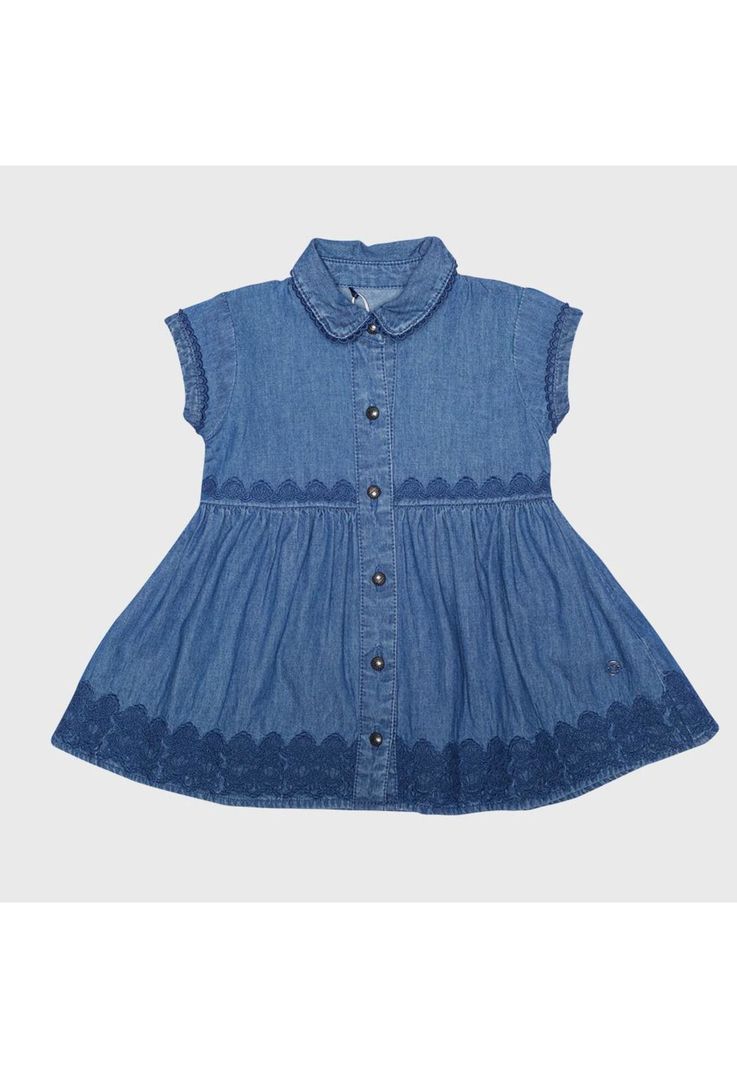 Vestido Bebe Niña Azul Pillin-0