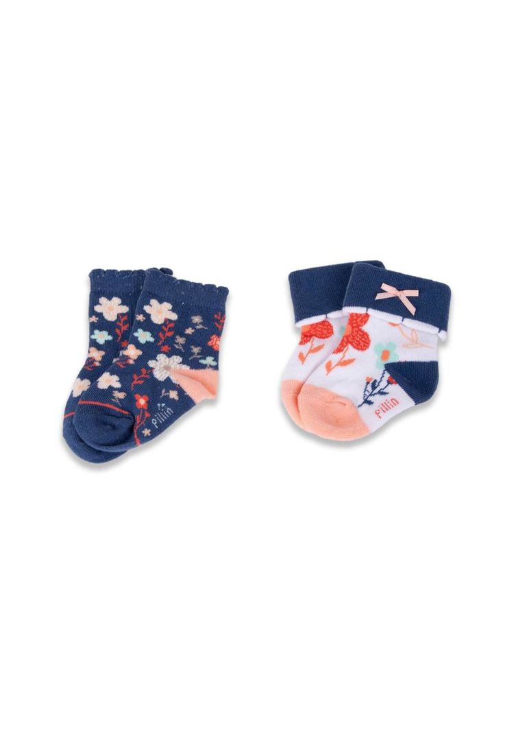 Pack 2 Pzas Calcetines Bebé Niña Multicolor Pillin-0