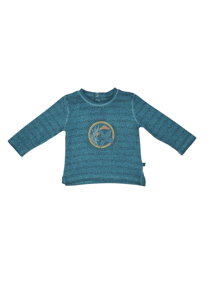 Polera Manga Larga Bebé Niño Azul Pillin-0