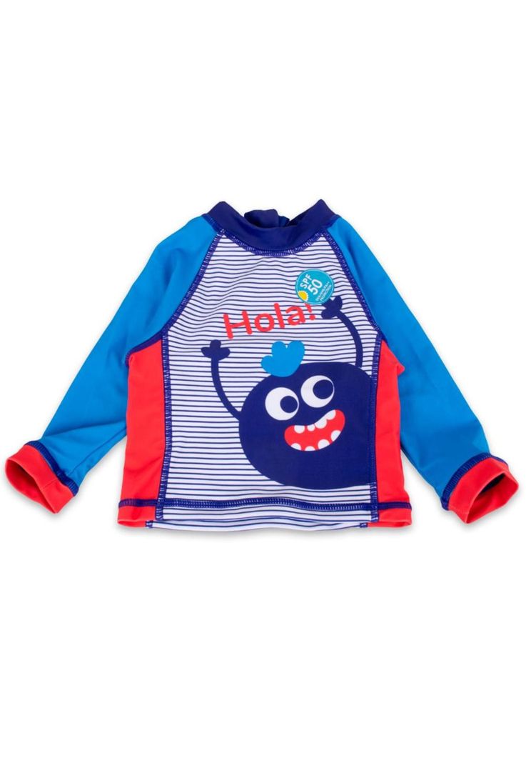 Polera UV y Gorro Bebé Niño Azul Pillin-0
