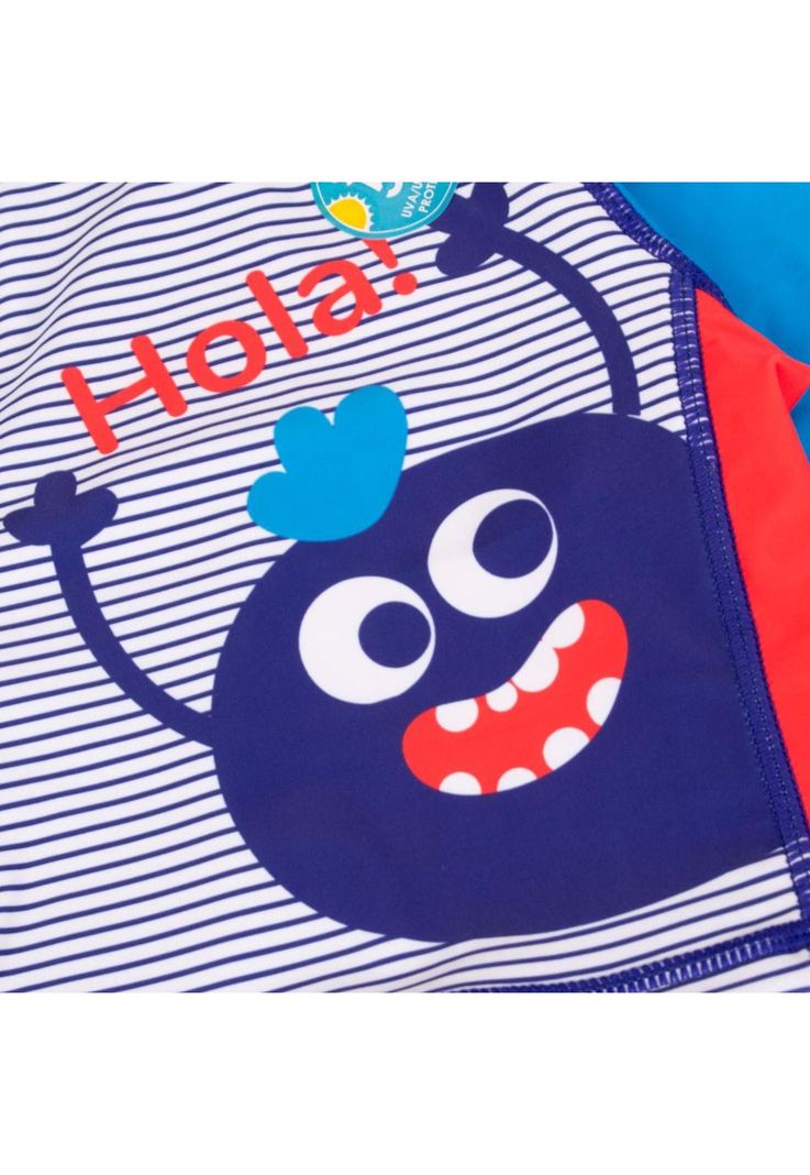 Polera UV y Gorro Bebé Niño Azul Pillin-1