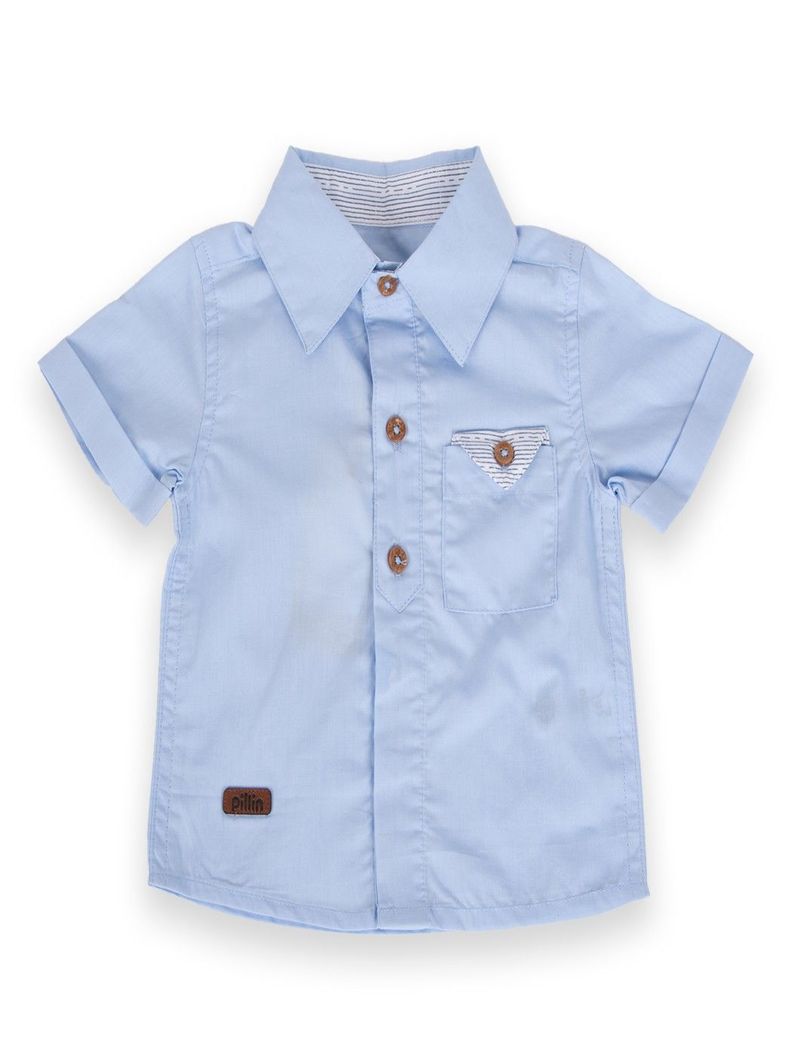 Camisa Bebe Nino Celeste Pillin