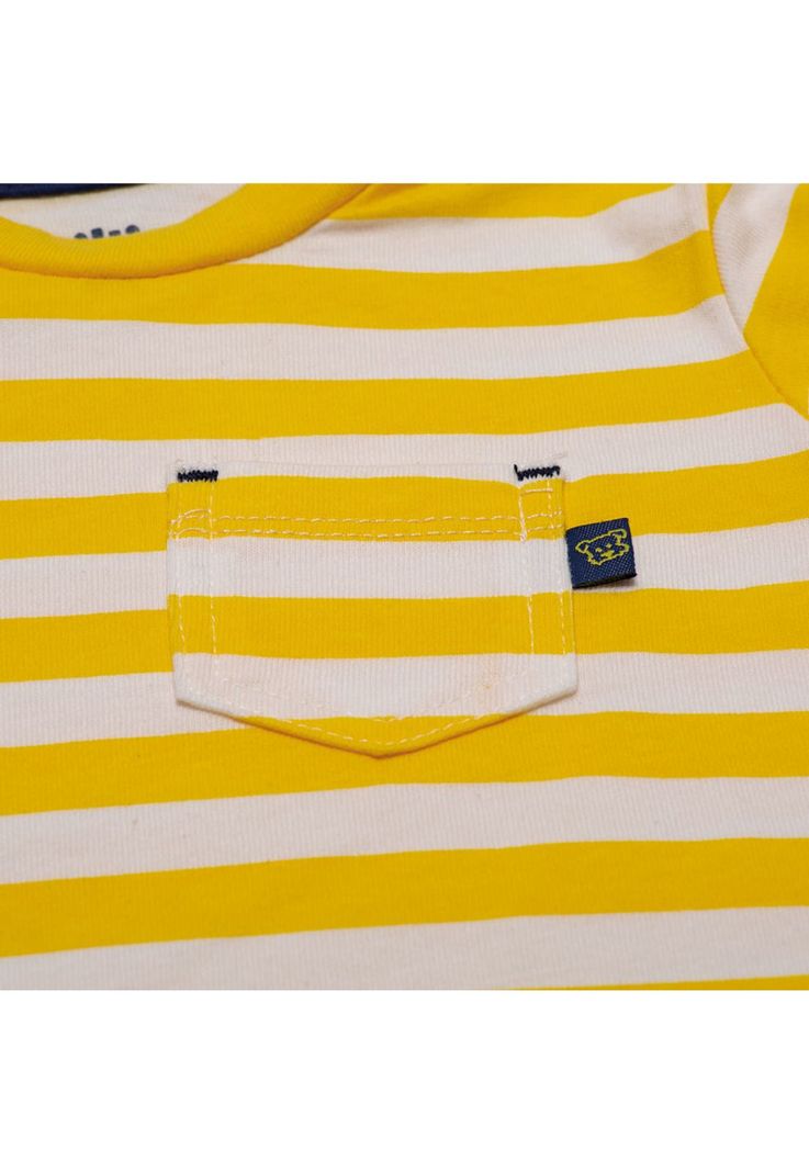 Polera Manga Corta Bebe Niño Amarillo Pillin-2