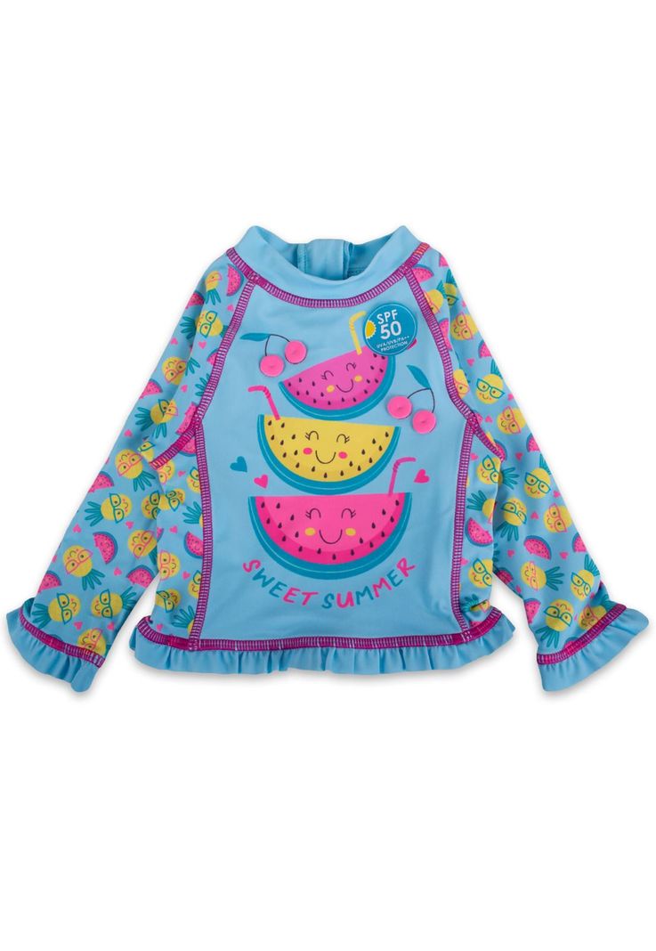 Polera UV + Gorro Bebé Niña Turquesa Pillin-0