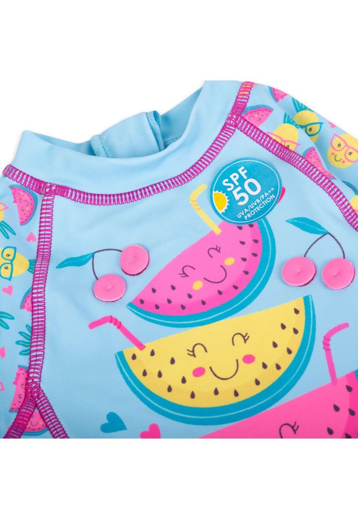 Polera UV + Gorro Bebé Niña Turquesa Pillin-1