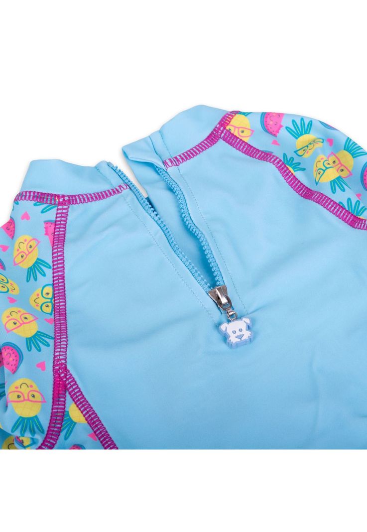 Polera UV + Gorro Bebé Niña Turquesa Pillin-3