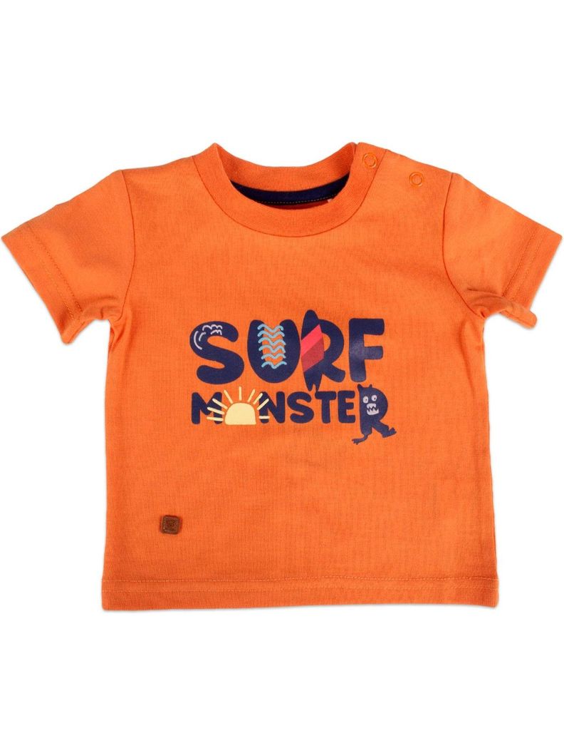 Polera Manga Corta Bebe Nino Naranja Pillin