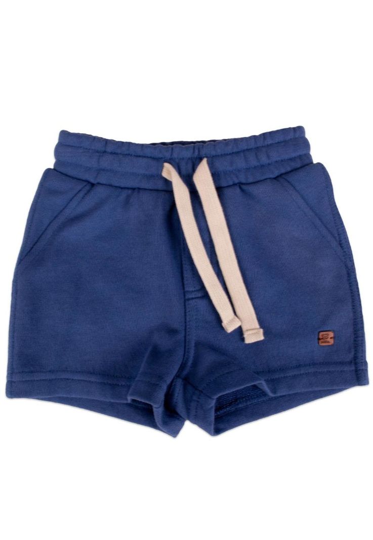 Bermuda Franela Bebe Nino Azul Pillin