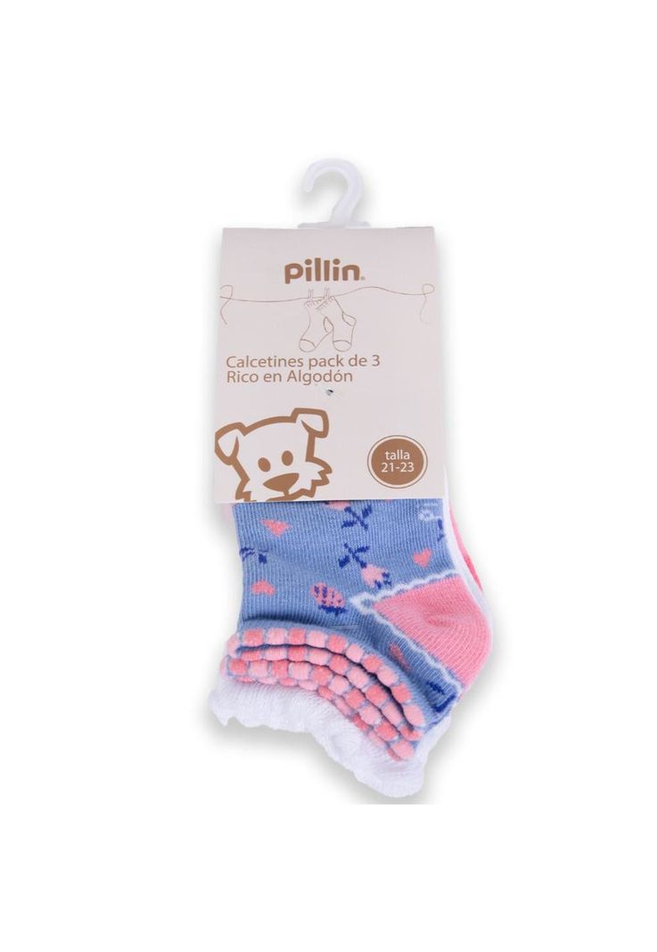 Calcetin Bebe Nina Multicolor Pillin 16