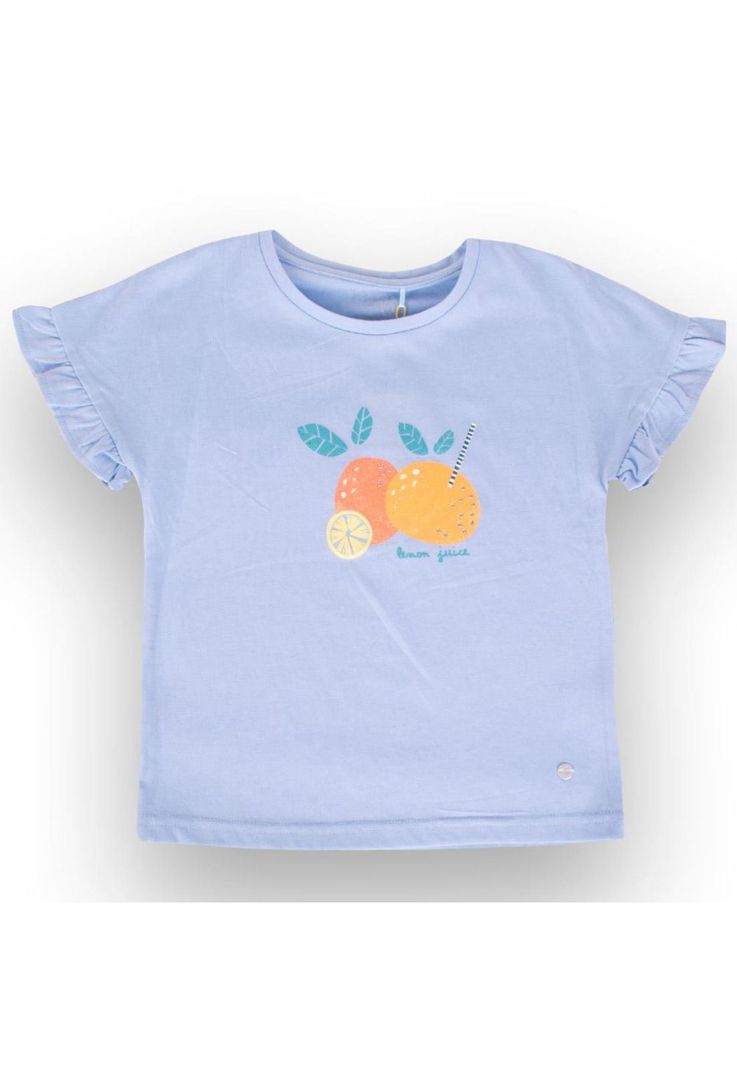 Polera Manga Corta Niña Azul Acero Pillin