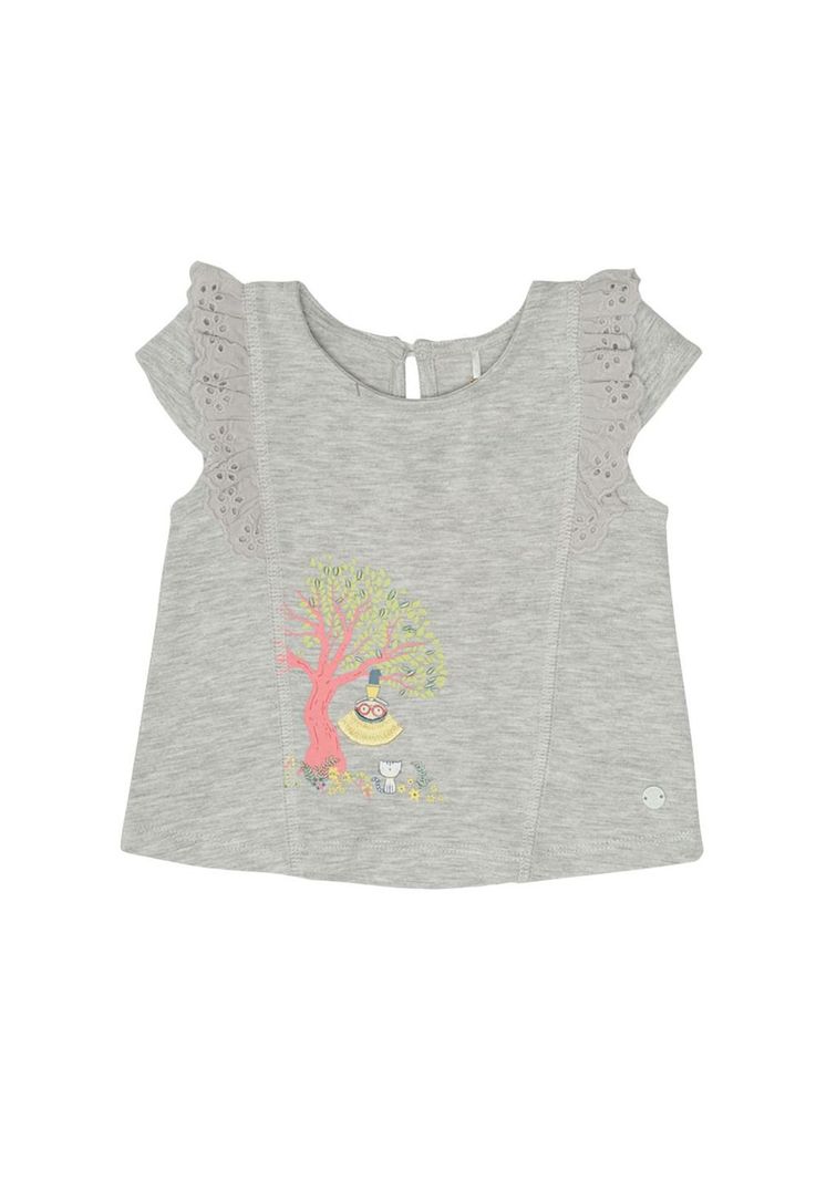 Polera Bebé Niña Gris Claro Pillin-0