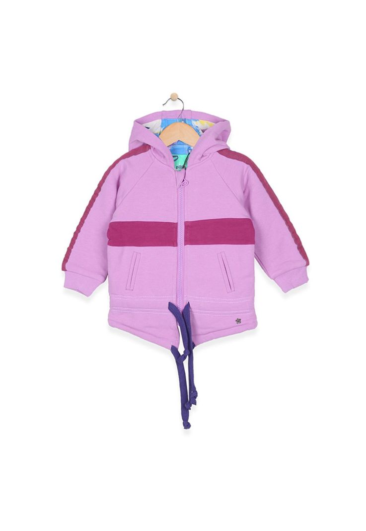 Poleron C/Capucha Bebe Algodón Invierno Niña Morado-0