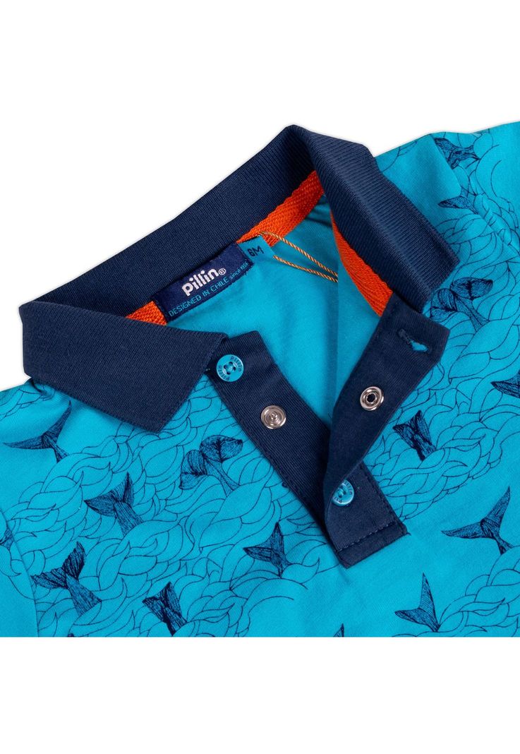 Polera Bebe Niño Turquesa Pillin-1