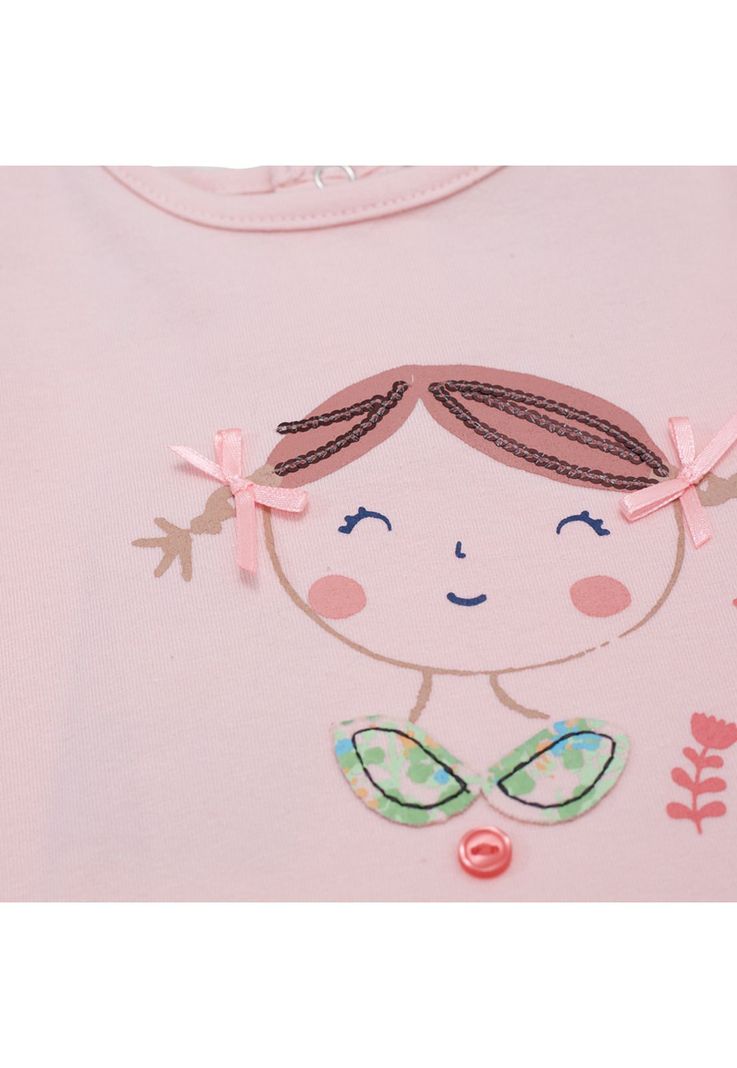 Polera Manga Larga Bebé Niña Rosado Pillin-2