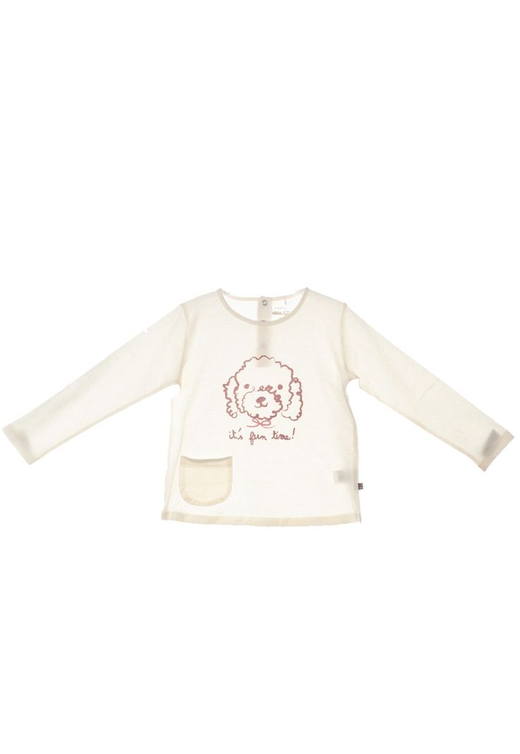 Polera Manga Larga Bebé Niña Crudo Pillin-0