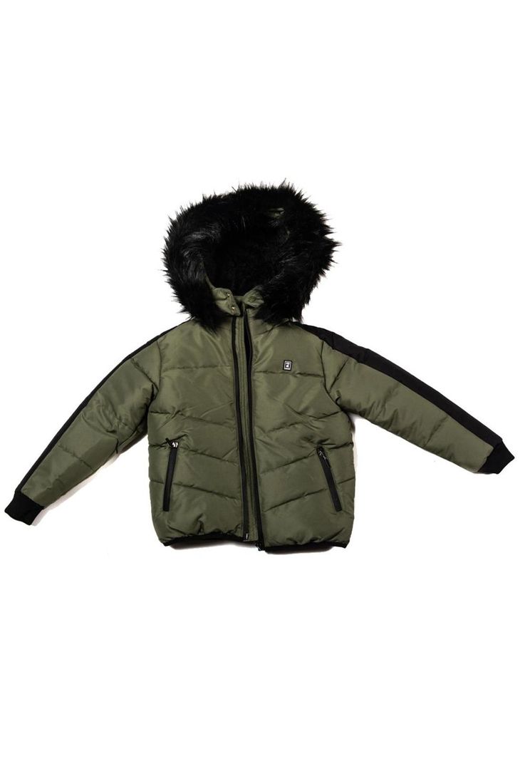 Parka con  Capucha Niño Verde Pillin-0