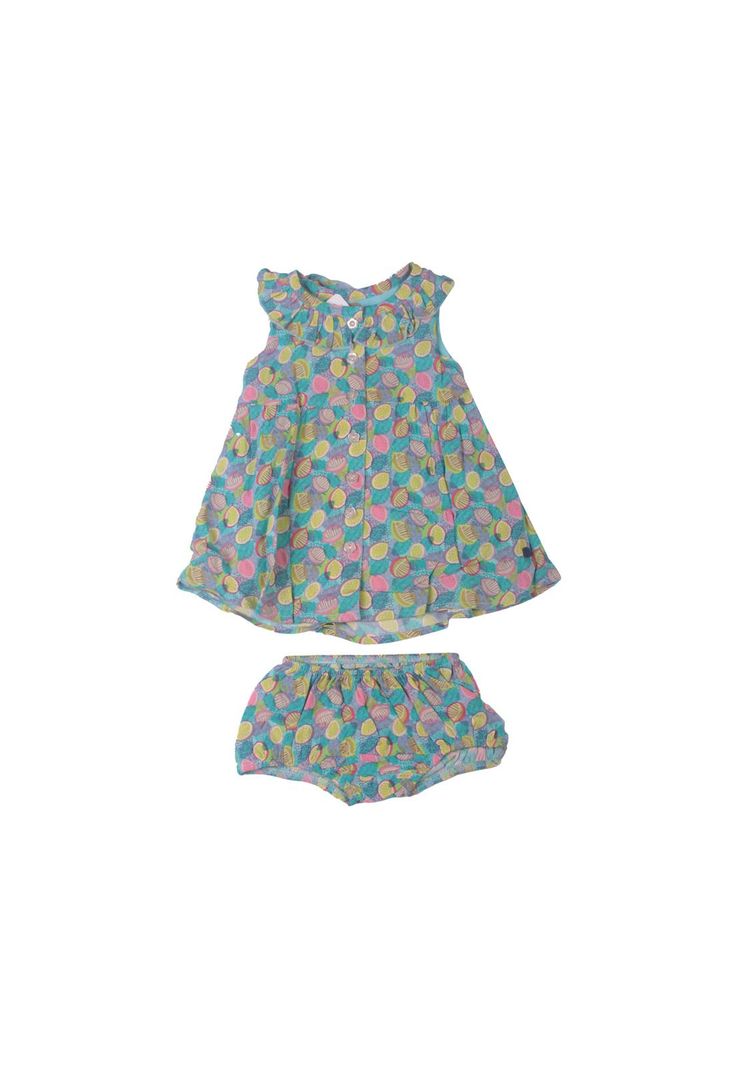 Vestido Bebe Niña Turquesa Pillin-0