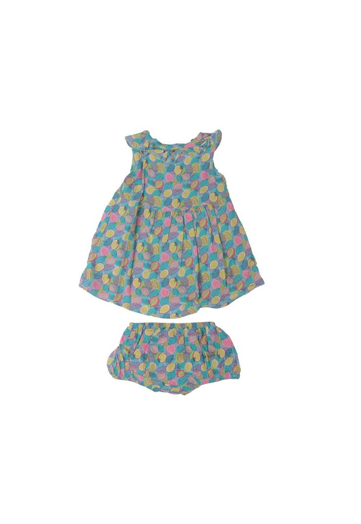 Vestido Bebe Niña Turquesa Pillin-3