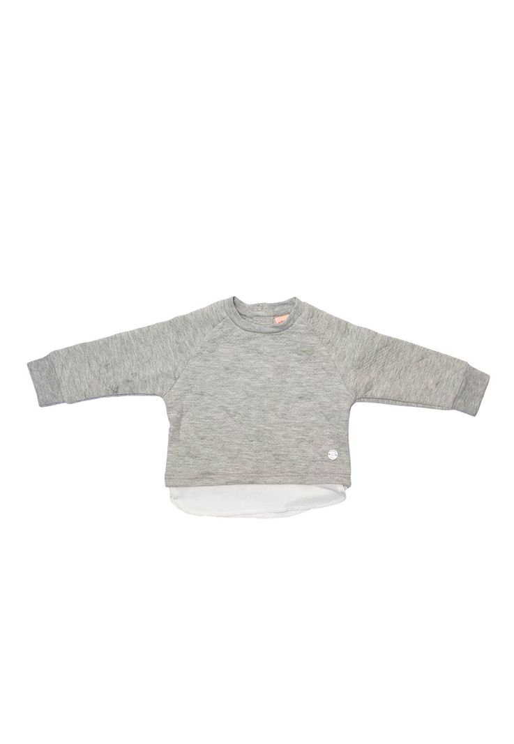 Polerón Cuello Redondo Bebe Algodón Invierno Niña Gris-0