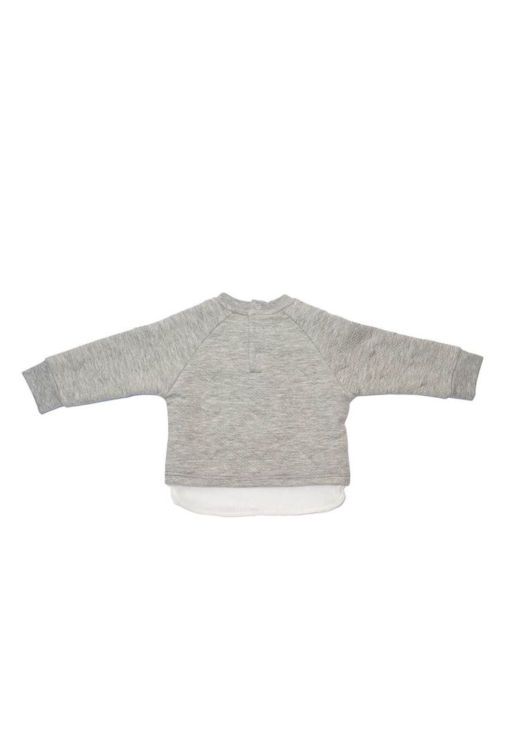 Polerón Cuello Redondo Bebe Algodón Invierno Niña Gris-1