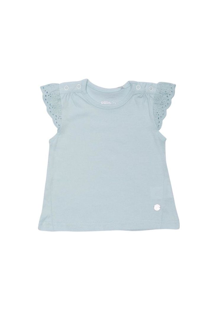 Polera Manga Corta Bebe Nina Turquesa Pillin