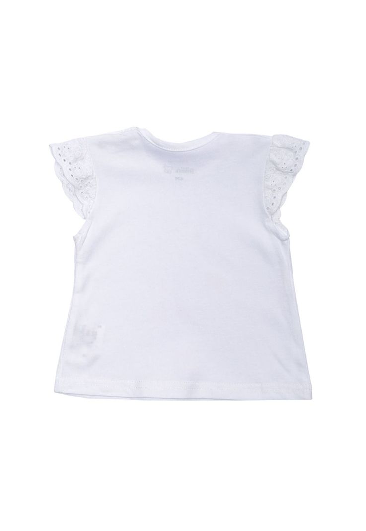 Polera Manga Corta Bebe Niña Blanco Pillin-1