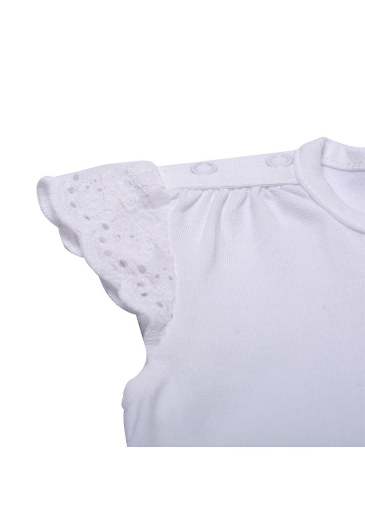 Polera Manga Corta Bebe Niña Blanco Pillin-2