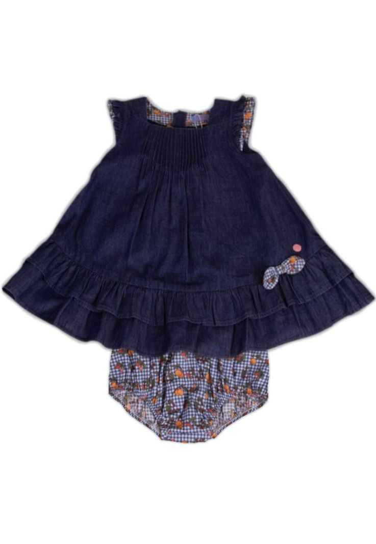Vestido con Calzón Bebe Niña Celeste Pillin-0