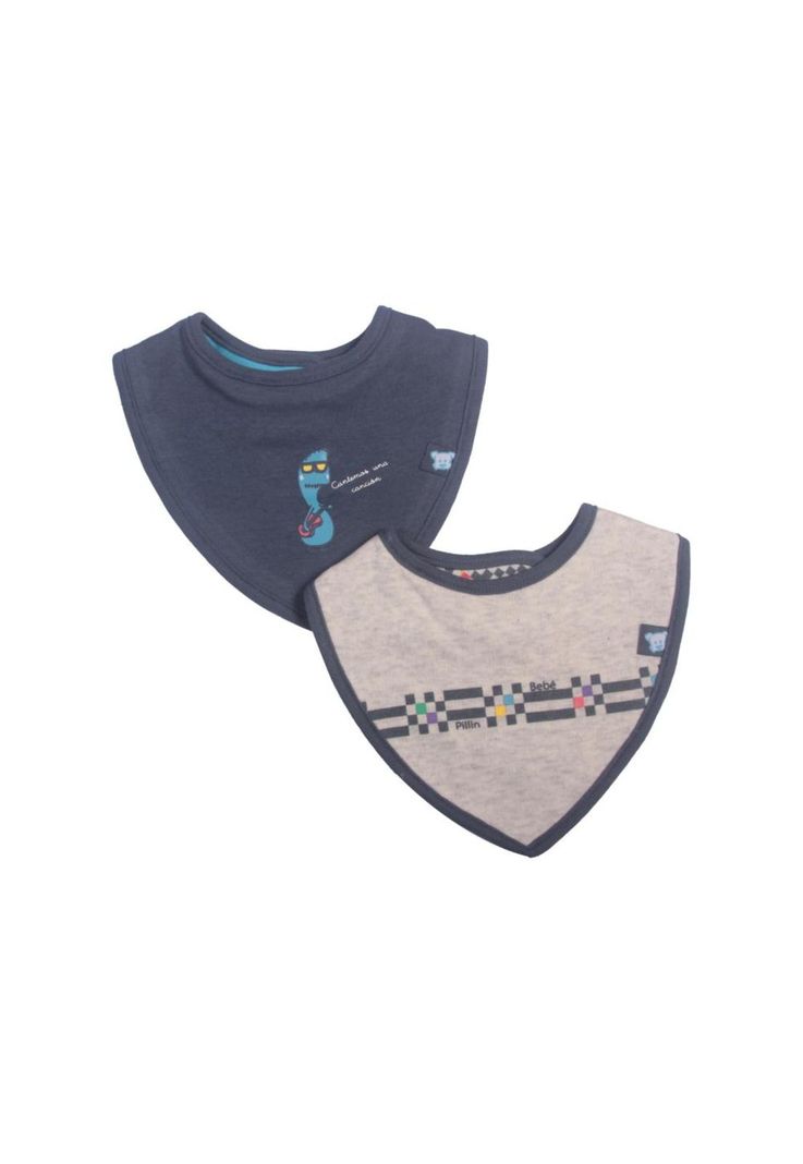 Set 2 Pzas Babero Niño Multicolor Pillín-0