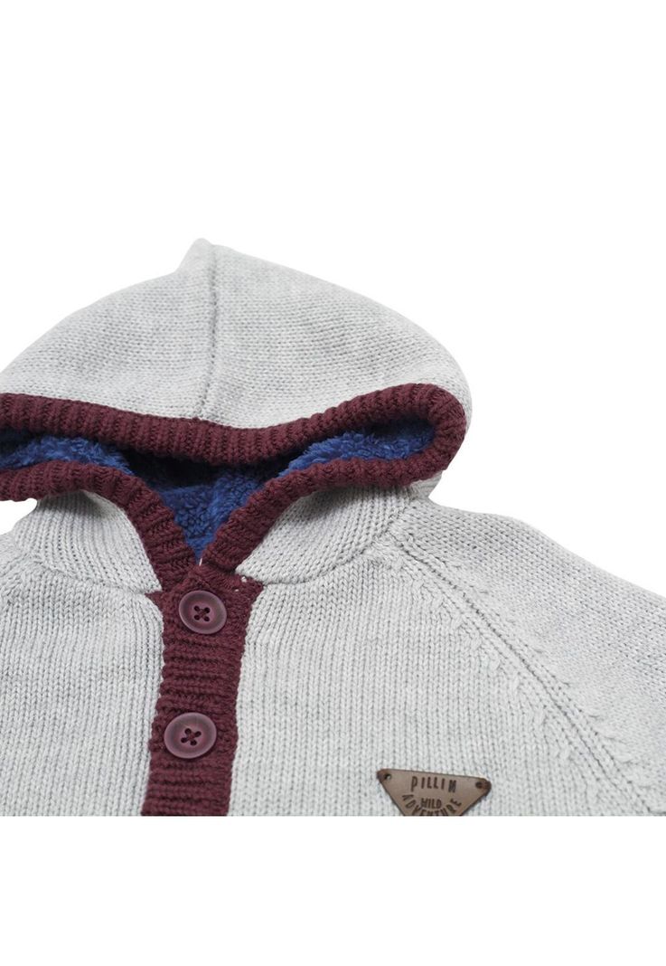 Chaleco con Capucha Bebé Niño Gris Pillin-1