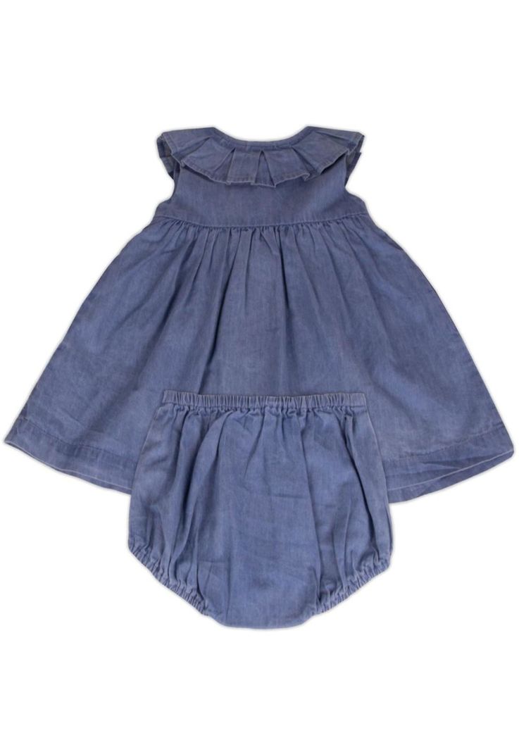 Vestido con Calzón Bebe Niña Celeste Pillin-2