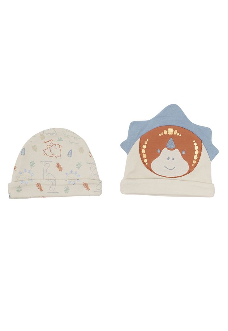 Pack 2 Pcs Gorro Bebé Niño Estampado Multicolor Pillín-0
