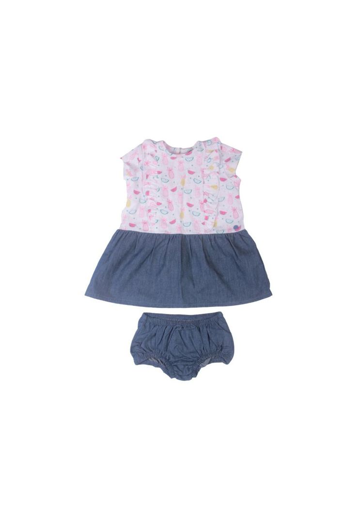 Vestido Bebe Niña Azul Pillin-0