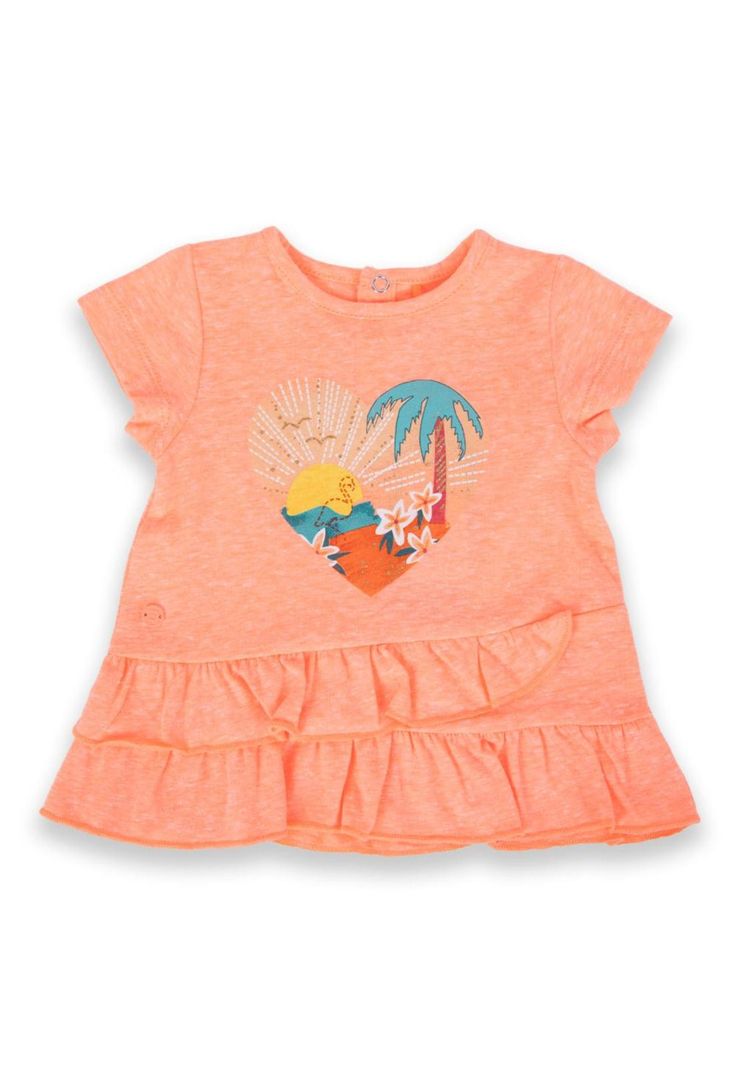 Polera Bebé Niña Naranja Pillin-0
