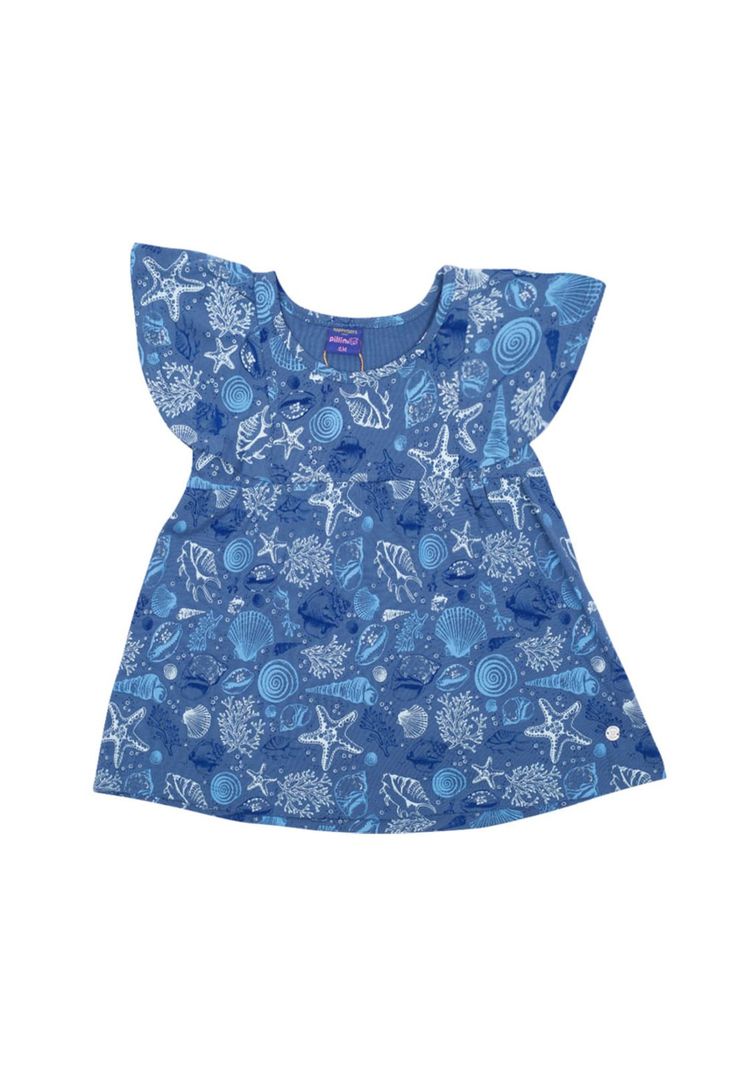 Vestido Bebé Niña Azul Pillín-0