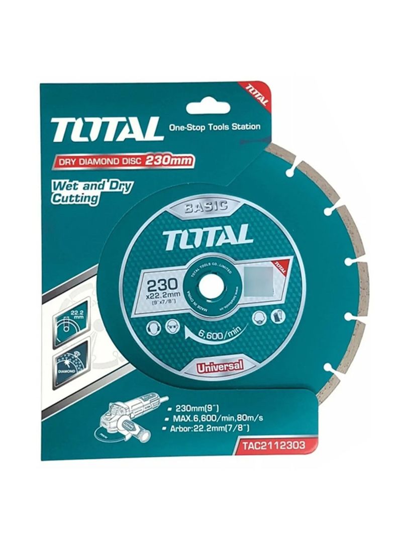 Disco Diamantado Segmentado Corte Seco 230mm Total