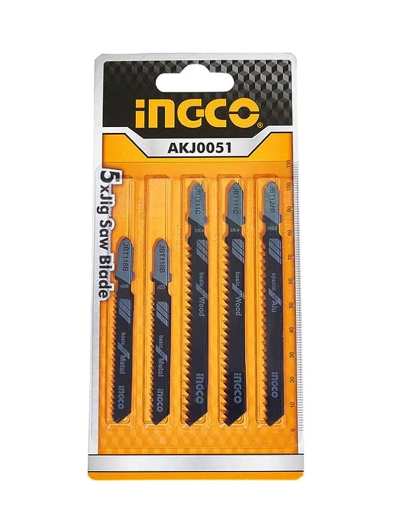 Set Juego De Hojas Para Sierra Caladora 5 Pcs Ingco Akj0051-0