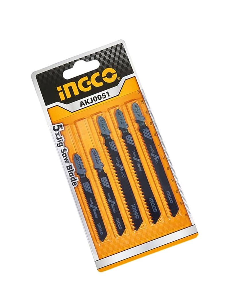 Set Juego De Hojas Para Sierra Caladora 5 Pcs Ingco Akj0051-1