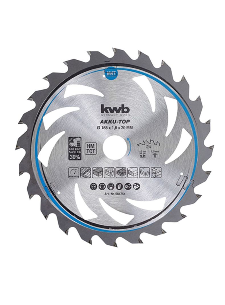 Disco De Sierra Circular 165mm 24 Dientes Kwb-0