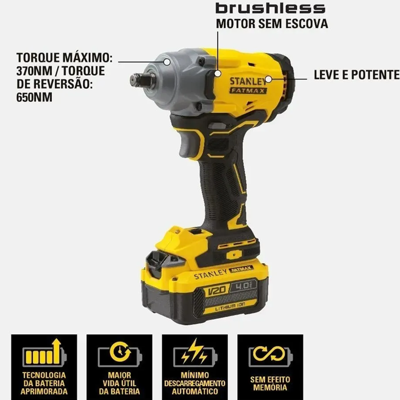 Taladro Pistola Llave Impacto 20v Stanley-1