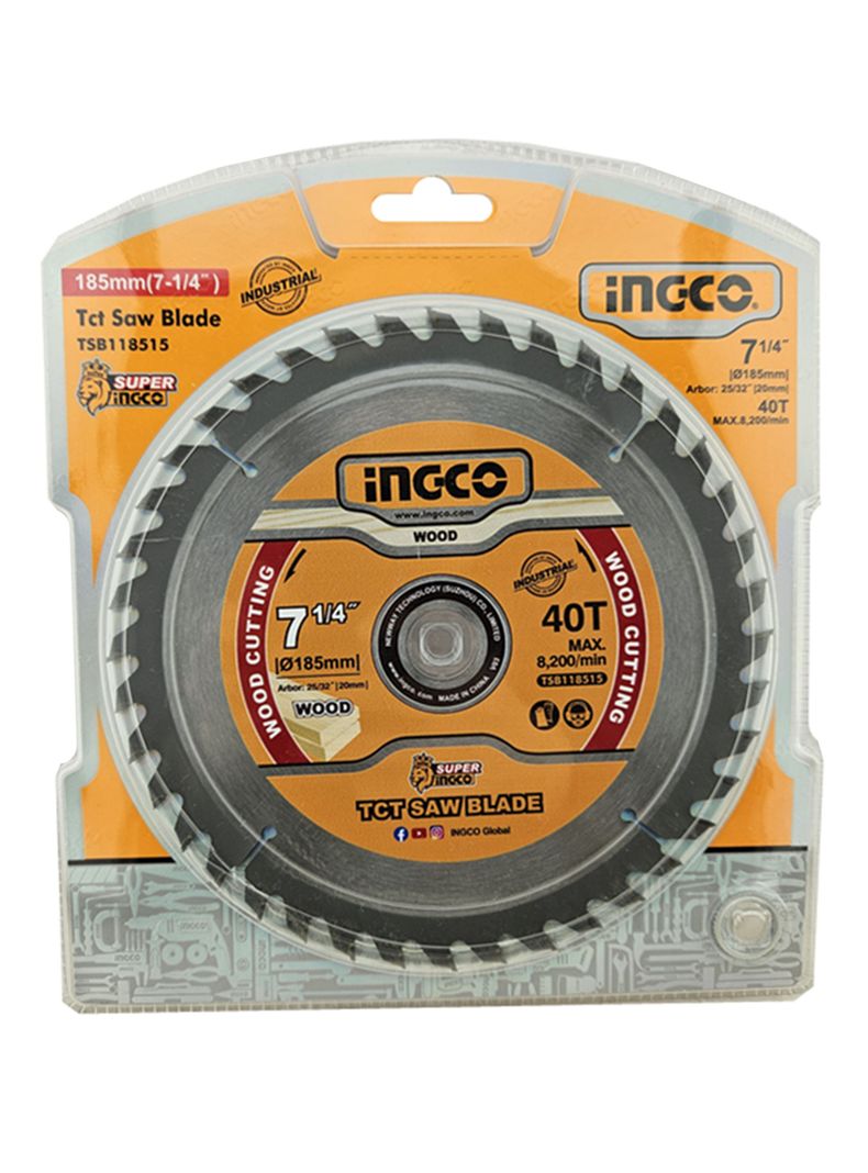 Disco De Sierra Circular 7 1/4 Pulgadas 40 Dientes Ingco-0