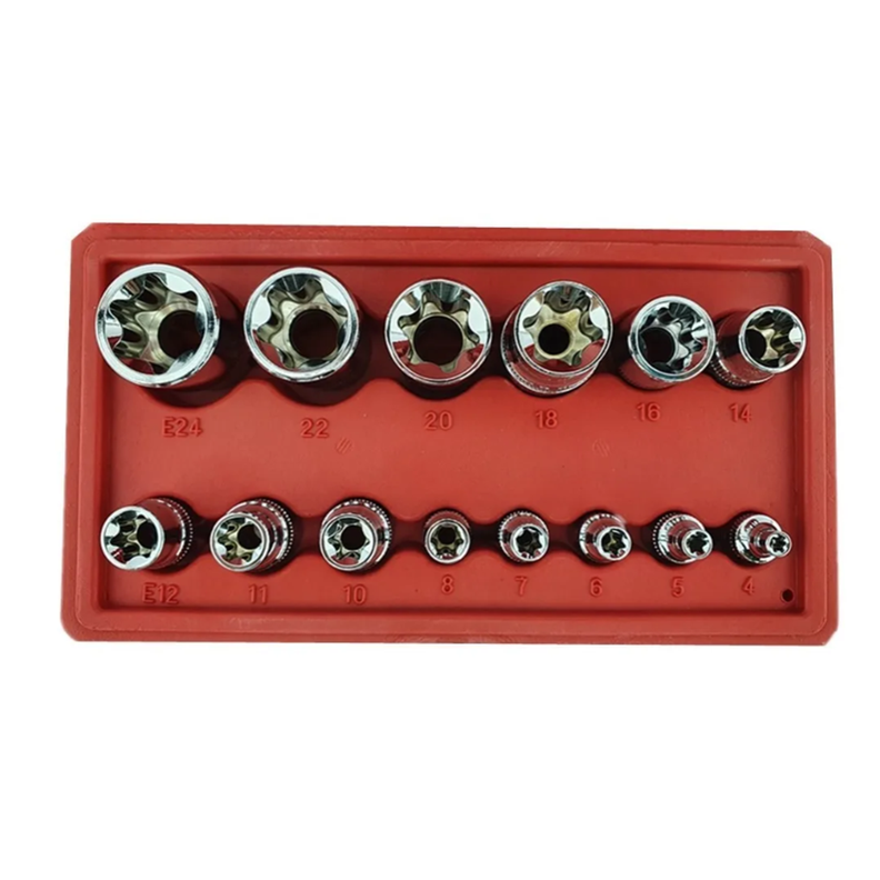 Set Juego De Dados Torx Estrella Hembra 14 Piezas-2