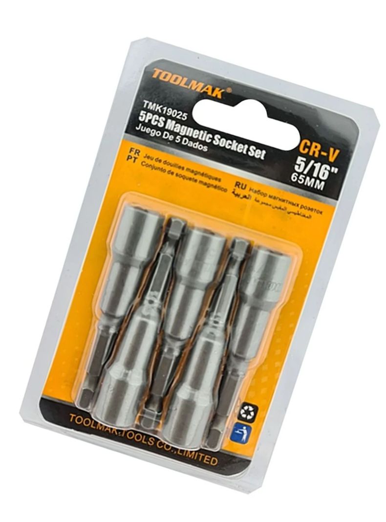 Juego De Adaptadores 5/16 Punta Magnetica 5 Piezas Toolmak-2