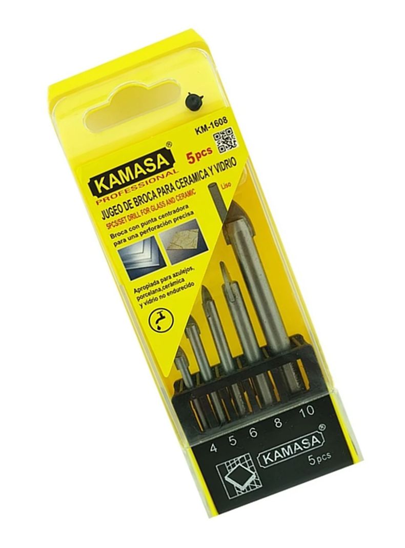 Brocas Para Cerámica Y Vidrio 5 Pcs Liso Km1608-1