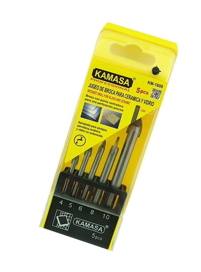 Brocas Para Cerámica Y Vidrio 5 Pcs Liso Km1608-2