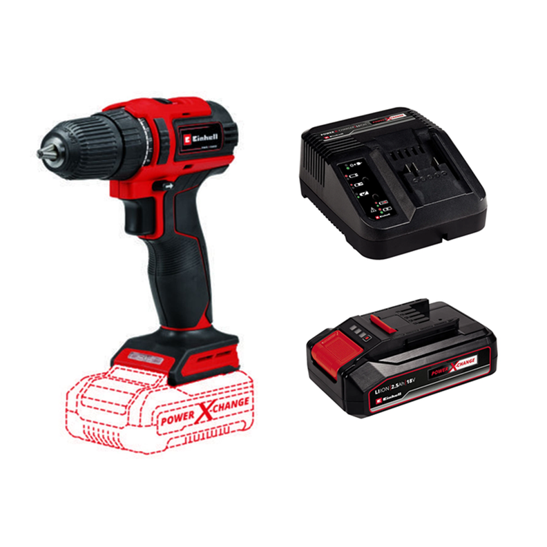 Taladro Atornillador 10mm 18v Bat+ Carg Einhell-0