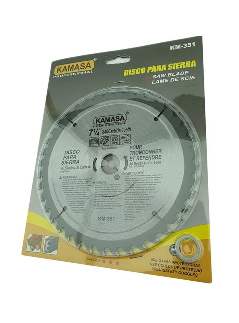 Disco De Sierra Circular 7 1/4 Pulgadas 40 Dientes Kamasa-1