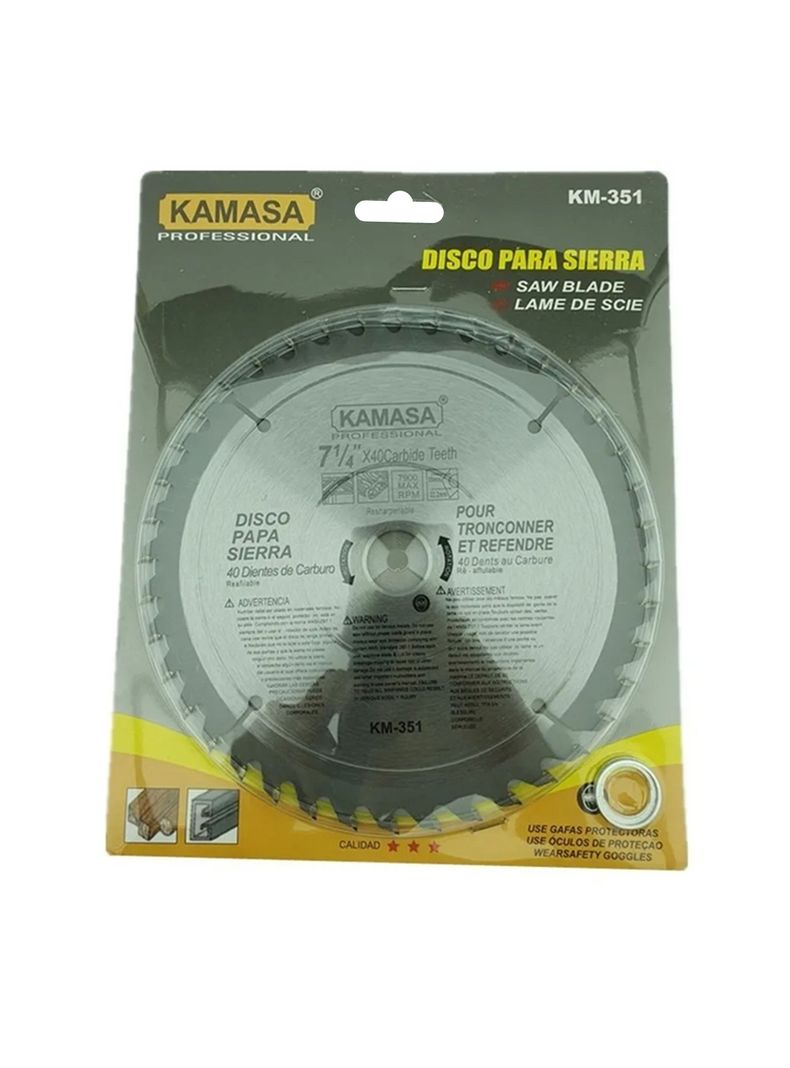 Disco De Sierra Circular 7 1/4 Pulgadas 40 Dientes Kamasa-2